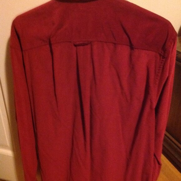 Saks Fifth Avenue Men's Large Red Corduroy Long Sleeve Shirt - Good Condition - Picture 4 of 4